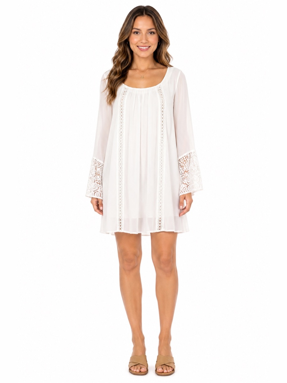White Dress with Lace Details